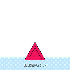 Emergency sign icon. Caution triangle sign.