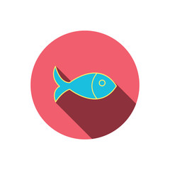 Fish icon. Seafood sign. Vegetarian food symbol.