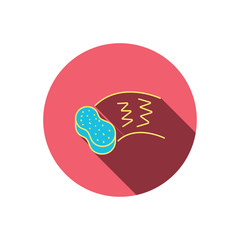 Hand wash icon. Cleaning sponge sign.