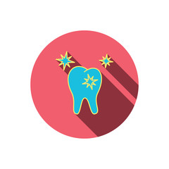 Healthy tooth icon. Dental protection sign.