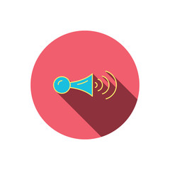 Klaxon signal icon. Car horn sign.