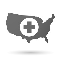 USA map icon with a pharmacy sign