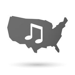 USA map icon with a note music