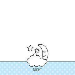 Night or sleep icon. Moon and stars sign.