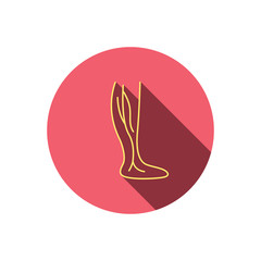 Phlebology icon. Leg veins sign.