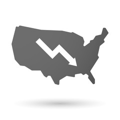 USA map icon with a graph