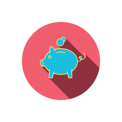 Piggy bank icon. Money economy sign.