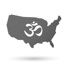 USA map icon with an om sign