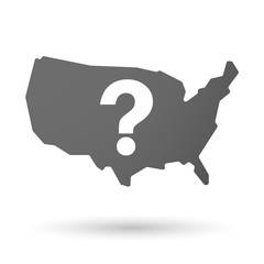USA map icon with a question sign