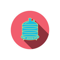 Steamer icon. Kitchen electric tool sign.