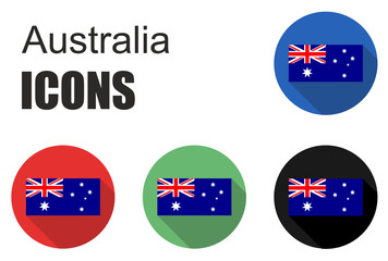 set australia flat icons