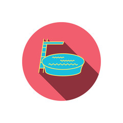 Swimming pool icon. Jumping into water sign.