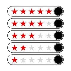 Obraz premium Rating stars customer review red stars on white