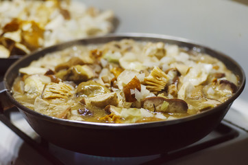 Mushrooms in a pan