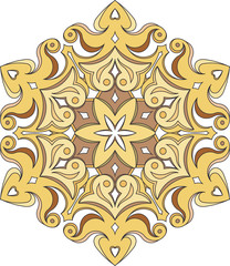 Abstract vector colorful round lace design in mono line style -