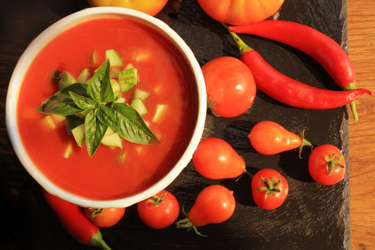 Fresh tomato gazpacho