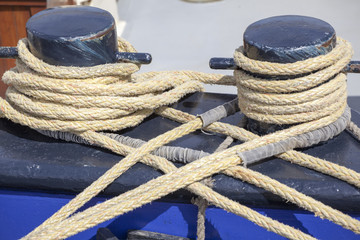 Fototapeta na wymiar Takelage auf einem Segelschiff