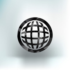 Planet icon network map earth business concept