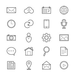 Internet Web and Mobile Icons Line