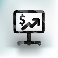 dollar blue glossy icon on white background