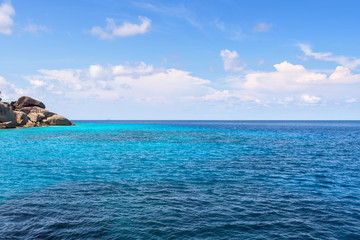Naklejka premium Small island and blue sea at Mu Koh Similan