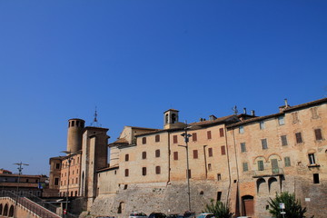 Walls of the old castle in Cerreto D'esi, Italy