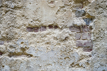 Hintergrund - Textur, alte Ziegelwand mit abgeblättertem Putz