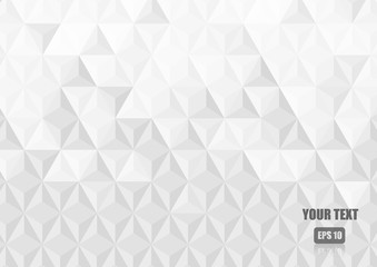Vector : White abstract triangle texture background