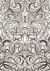 Cover ornament pattern playing cards or book with calligraphic decorative elements background.Vintage floral hand drawn illustration.Arabic Motif.Retro banner, invitation, wedding card, scrap booking.