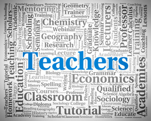 Teachers Word Indicates Give Lessons And Coaching