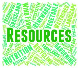 Resources Word Shows Raw Materials And Collateral