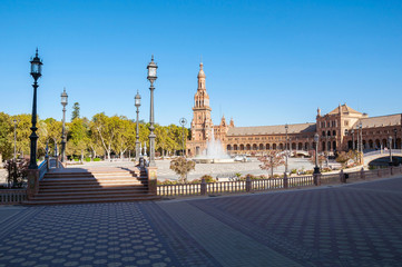 Naklejka premium Plaza de Espana in Seville, Spain