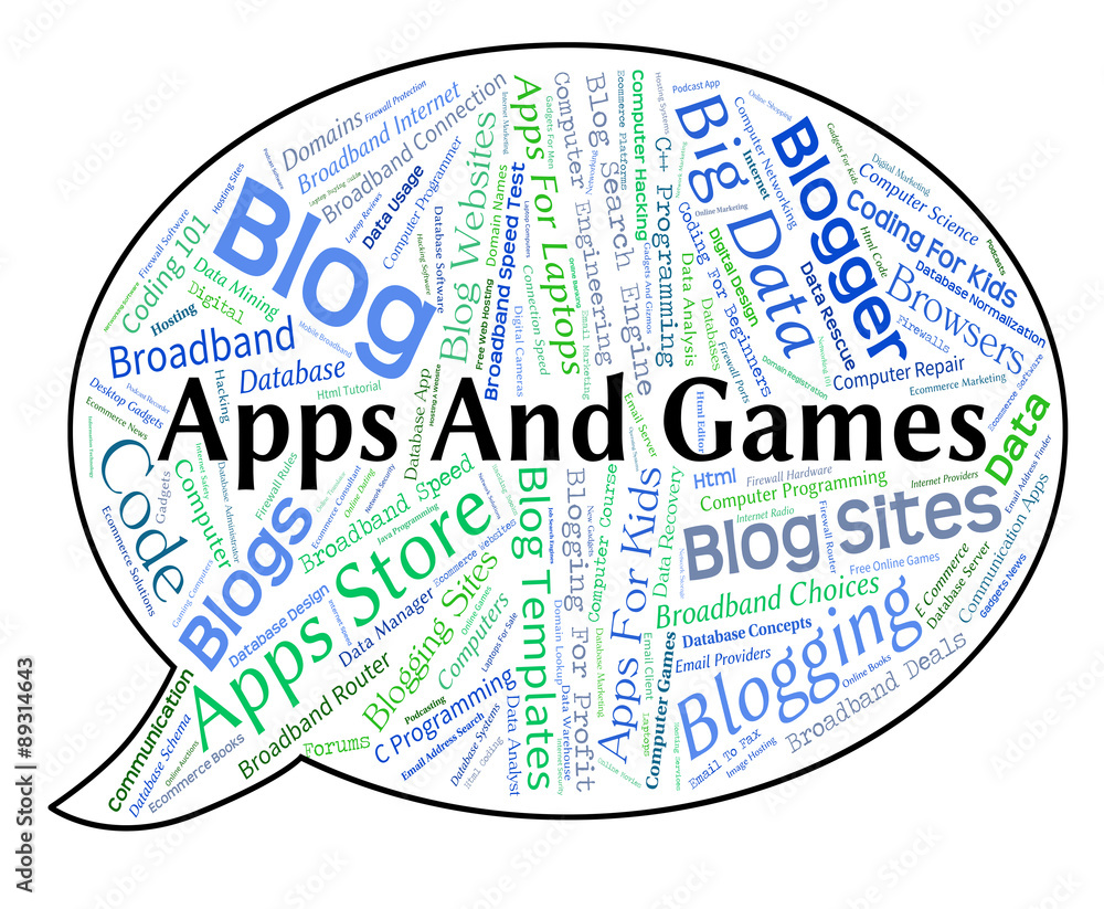Poster apps and games shows application software and applications