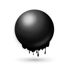Melting black sphere concept