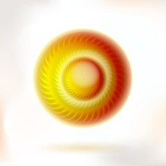 Orange colored energy helix button