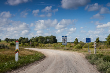 The border between Lithuania and Latvia
