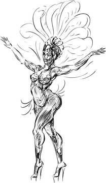 sketch of samba dancer