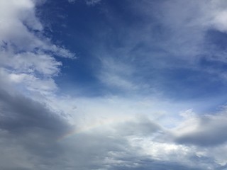 晴れかけた空の虹