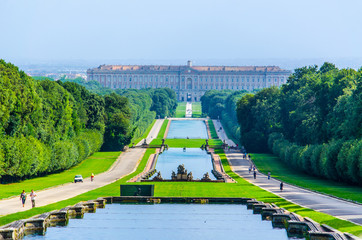 Palazzo Reale in Caserta on June 1, 2014. It was the largest palace erected in Europe during the 18th century. - obrazy, fototapety, plakaty