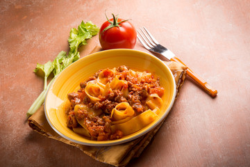 pasta with sausage ragout
