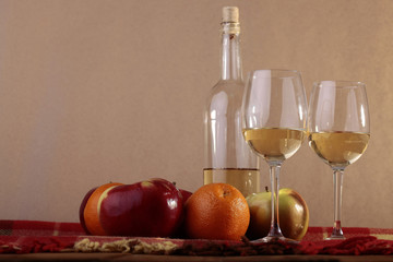 Fruits and wine