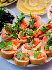 Sandwiches with red fish