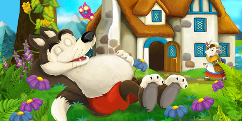 Cartoon fairy tale scene - illustration