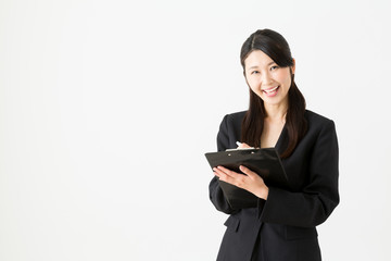 Naklejka premium asian businesswoman on white background