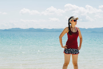 Thai woman by the sea