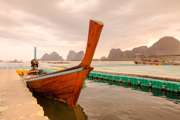 Fototapeta premium Traditional thai long tail boat , Thailand.