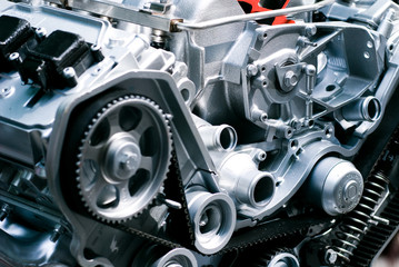 Obraz premium Cut metal engine. Visual layout.