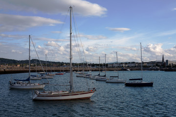 Boats in the harbour of Dun Laoghaire, Ireland.