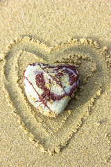 A heart-shaped stone