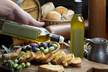 olive oil and breads